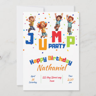 Sprungparty-Einladung, Trampolin-Party-Einladung Einladung