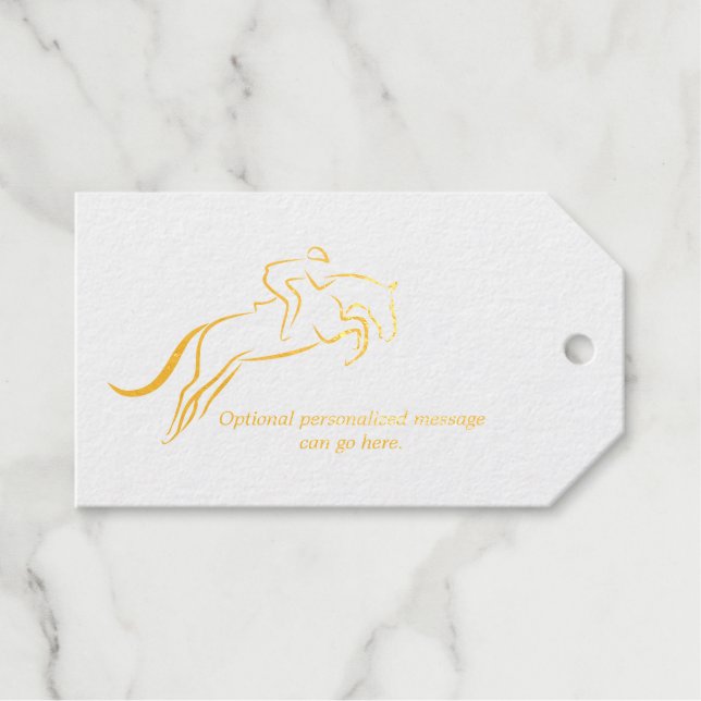 Sprungpferd | Reiten | Pferdetrainer Geschenkanhänger (Vorderseite (Horizontal))