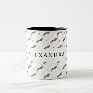 Sprungpferd Scribble Horse Pferdetrainer Zweifarbige Tasse