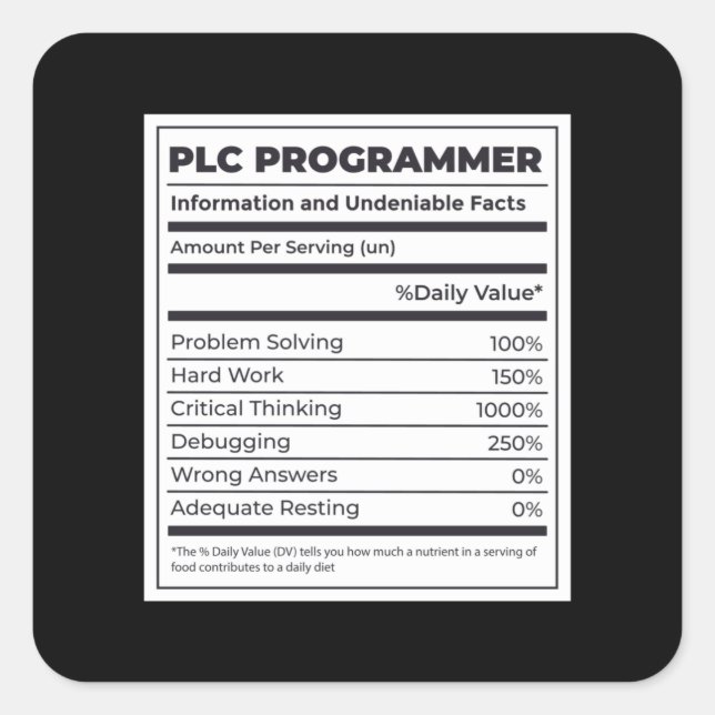 SPS-Programmierer Funny Programming Fakten Quadratischer Aufkleber (Vorderseite)