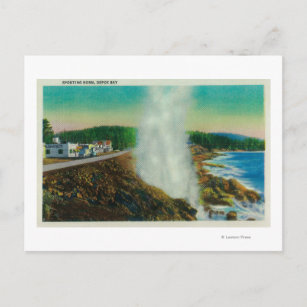 Spucken von Horn in Depoe Bay, Oregon Postkarte