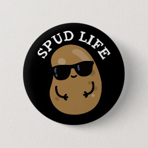 Spud Life Funny Potato Puppe Dark BG Button