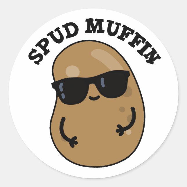 Spud Muffin Funny Potato Pub Runder Aufkleber (Vorderseite)