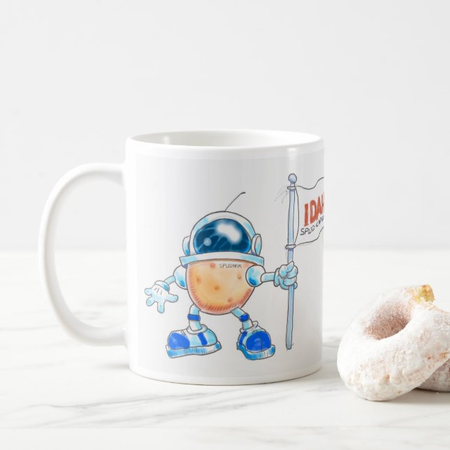 Spudnik behauptet den Mond für Idaho! Kaffeetasse (Mit Donut)