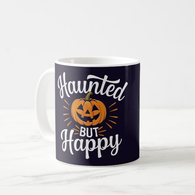Spuk aber glücklich Personalisiert Kaffeetasse (Vorderseite Links)
