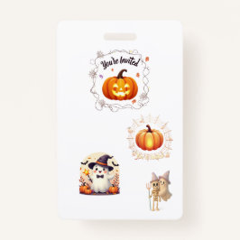 Spuk Abzeichen Halloween Einladung Ausweis