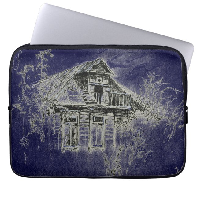 Spuk altes Holzhaus Laptopschutzhülle (Vorderseite)