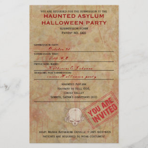 Spuk Asyl-Halloween-Party Flyer