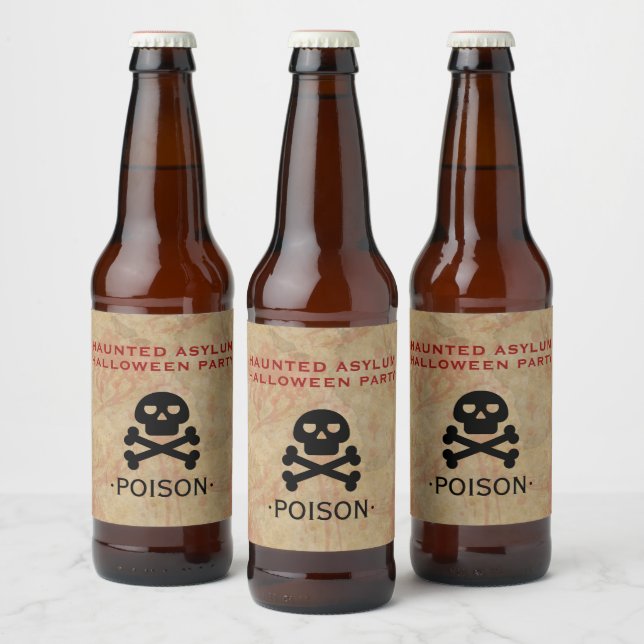 Spuk Asyl-Halloween-Party Gift Bierflaschenetikett (Flaschen)