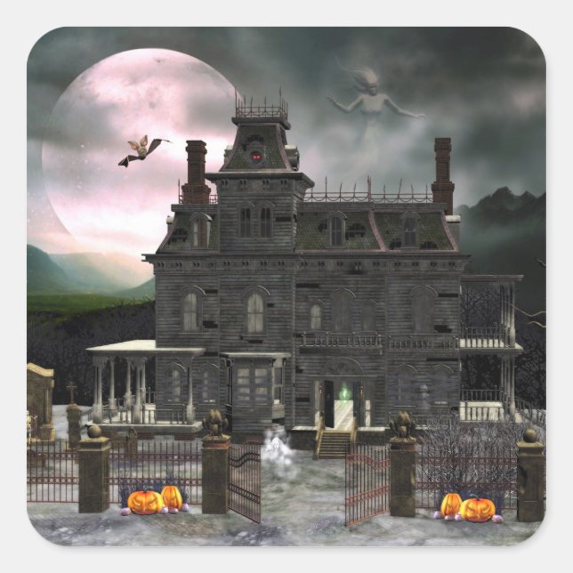 Spuk Aufkleber für Halloween House 2 (Vorderseite)