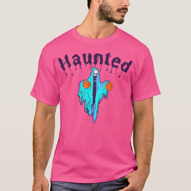 Spuk Basketballdesign Halloween T-Shirt (Vorderseite)