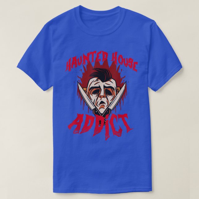 Spuk Bewitter House Addict Halloween T-Shirt (Design vorne)