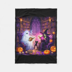 Spuk Bookstore Halloween Retro Booklet Witch Bo Fleecedecke