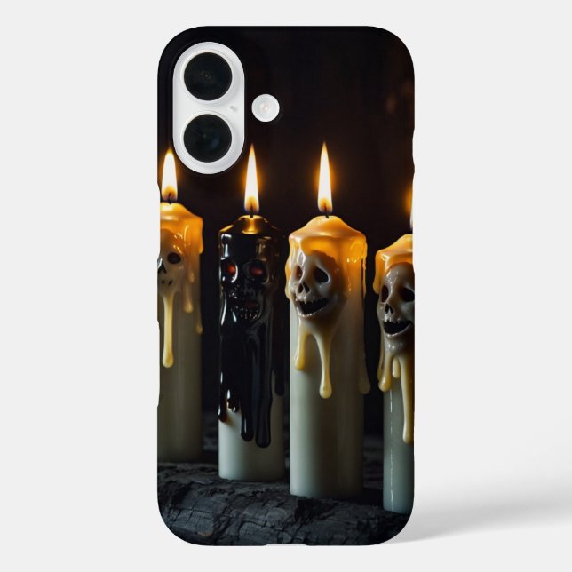 Spuk Candles Gothic Halloween iPhone 16 Hülle (Rückseite)
