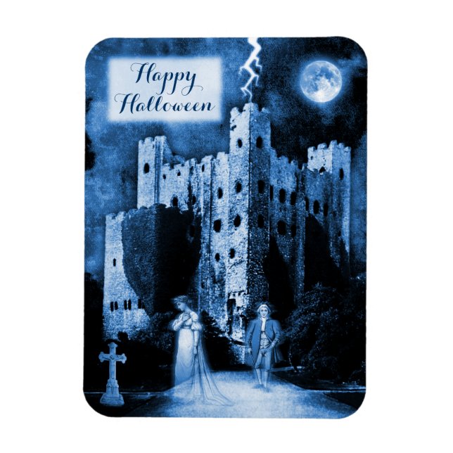 Spuk Castle Gothic Happy Halloween Magnet (Vertikal)
