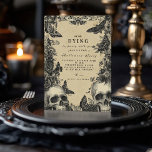Spuk Elegance Party Skull und Moth Gothic Einladung<br><div class="desc">Treten Sie ein in die unheimliche Eleganz der Saison mit diesem Vintagen gotischen Halloween-Design. Mit detaillierten Skullen, Motten und dunklen Blumen auf einem altertümlichen Pergament-Hintergrund ist dieses schicke Stück ein Set für eine makabre Ansammlung. Ideal für alle, die gotische Romantik, Viktorianisch inspirierte Details und eine kühle, aber künstlerische Halloween-Ästhetik Lieben....</div>