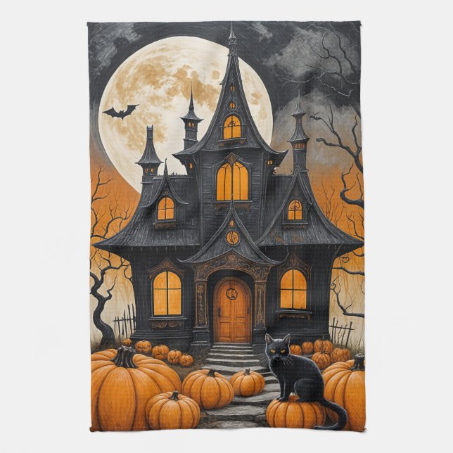 Spuk Erntezeit Geschirrtuch (Vertikal)