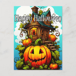Spuk Festhaus | Frohe Halloween Postkarte