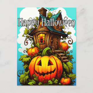 Spuk Festhaus | Frohe Halloween Postkarte