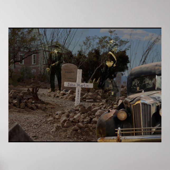 Spuk Friedhof im Grabstein Poster (Vorne)
