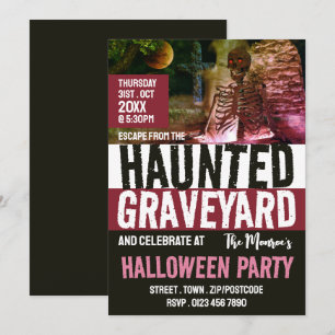 Spuk Friedhof Thema Escape Room Halloween Einladung