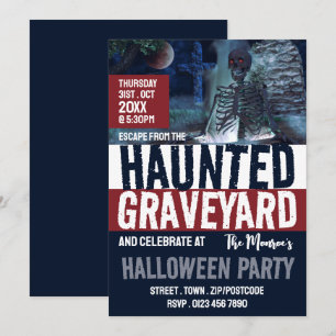 Spuk Friedhof Thema Escape Room Halloween Einladung
