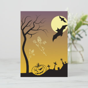 Spuk Friedhofsszene, Halloween Dankeskarte