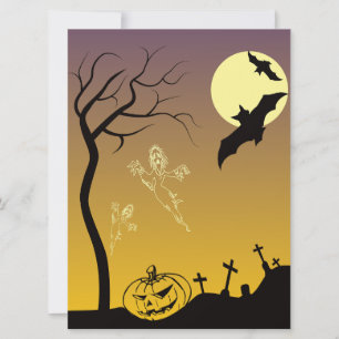 Spuk Friedhofsszene, Halloween Karte