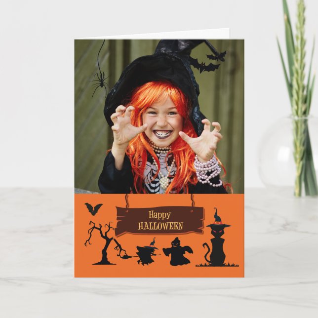 Spuk Fun Halloween-Fotokarte Karte (Vorderseite)