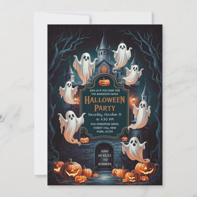 Spuk Ghost-Halloween-Party Einladung (Vorderseite)