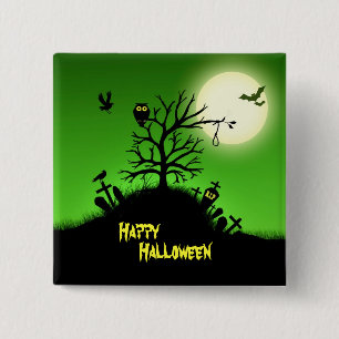 Spuk Grave Yard Halloween Dekorativ Button