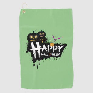 Spuk Grüntöne: Halloween-Golfhandtücher für Golfer Golfhandtuch