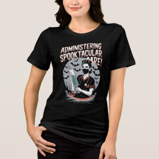 Spuk Halloween-Fledermäuse Tri-Blend Shirt