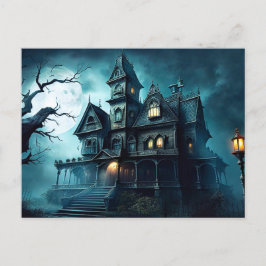 Spuk Halloween-Haus nach Mitternacht Postkarte