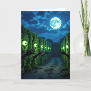 Spuk Halloween-Hedge-Horror Karte