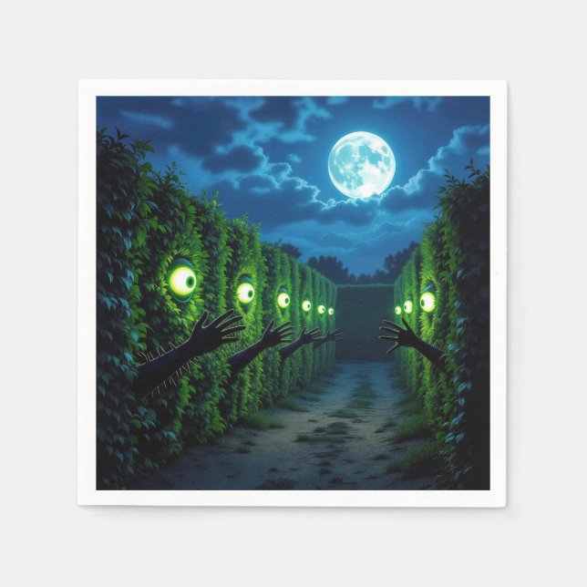 Spuk Halloween-Hedge-Horror Serviette (Vorderseite)