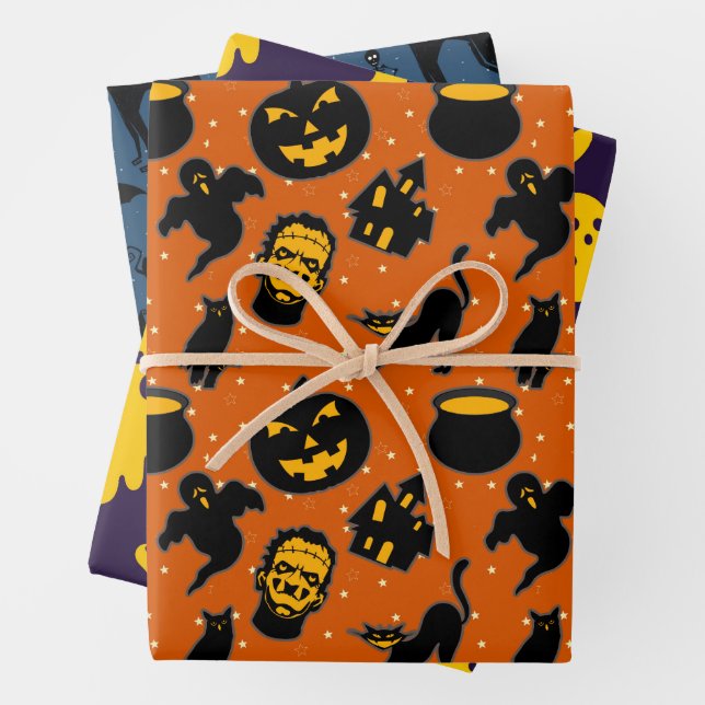 Spuk Halloween-Muster Geschenkpapier Set (Beispiel)