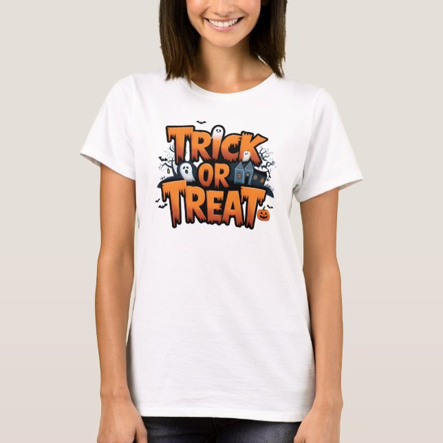 Spuk Halloween-Nacht mit Geistern T-Shirt (Vorderseite)