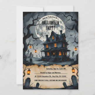 Spuk Halloween-Nacht, Vollmond, Beängstigend Einladung