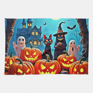 Spuk Halloween Night Design Geschirrtuch
