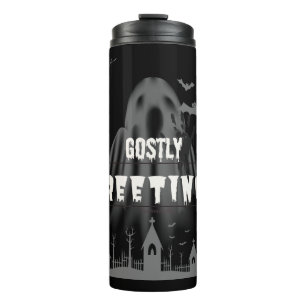Spuk Halloween Night Spooky Graveyard Greetings Thermosbecher