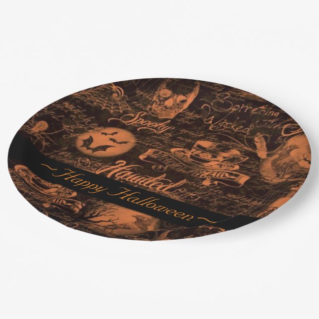 Spuk Halloween Pappteller (Schrägansicht)