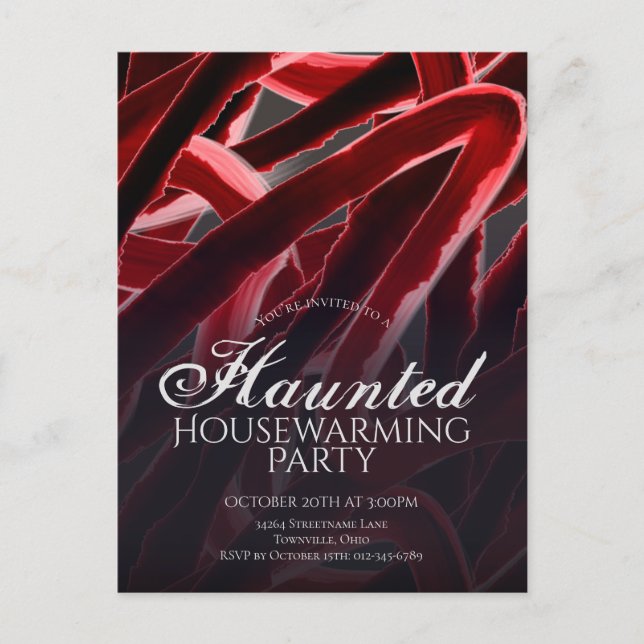 Spuk Halloween-Party Einladungspostkarte (Vorderseite)