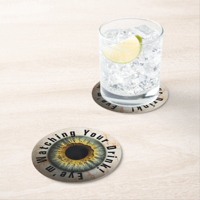 👁️ Spuk Halloween-Party! Runder Pappuntersetzer (Vor Ort)