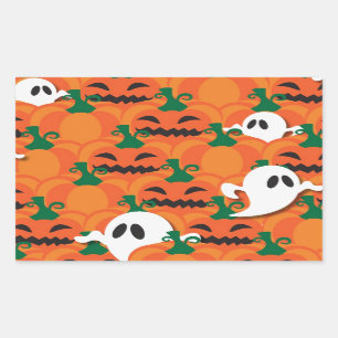 Spuk Halloween-Pumpkin-Patchghosts Rechteckiger Aufkleber