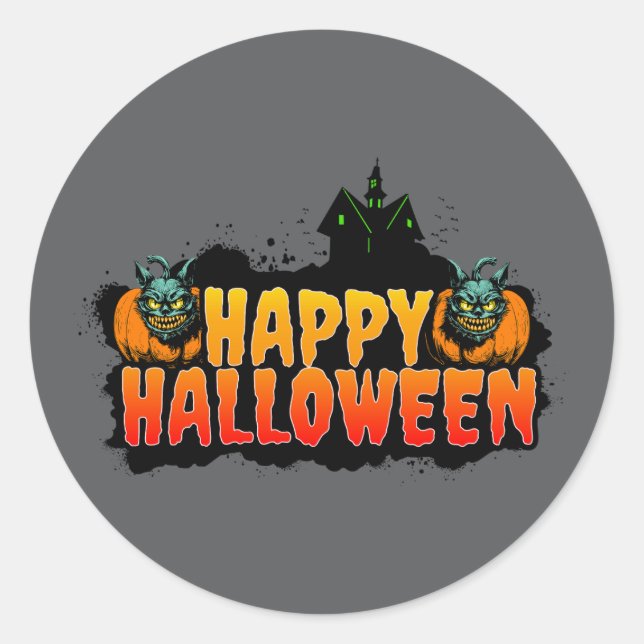 Spuk Halloween Runder Aufkleber (Vorderseite)