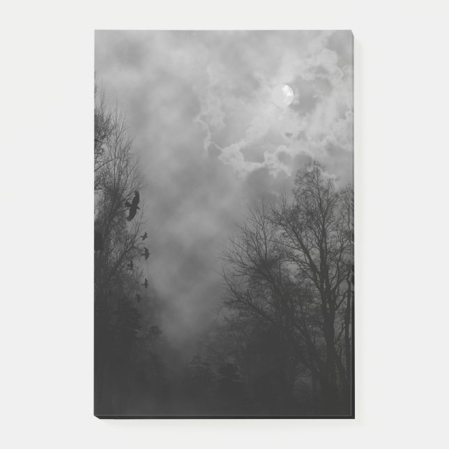 Spuk Halloween Sky mit Ravens Post-it Klebezettel (Vorderseite)