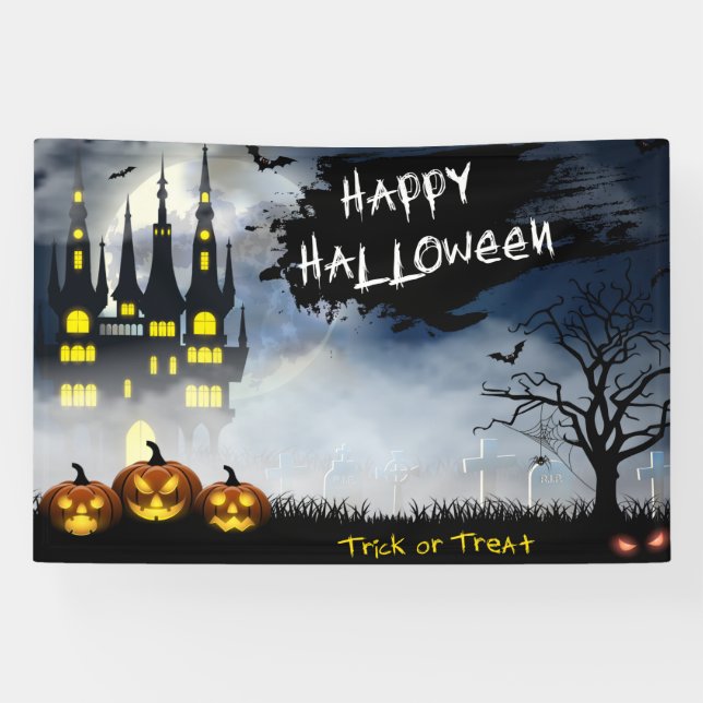 Spuk Halloween-Szene Banner (Horizontal)