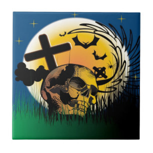 Spuk Halloween-Szene Fliese