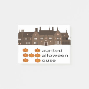Spuk Haloween House Pumpkin Post-it Klebezettel